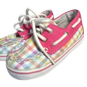 Infant Sperry Plaid Boat Shoes Pink‎ 4M